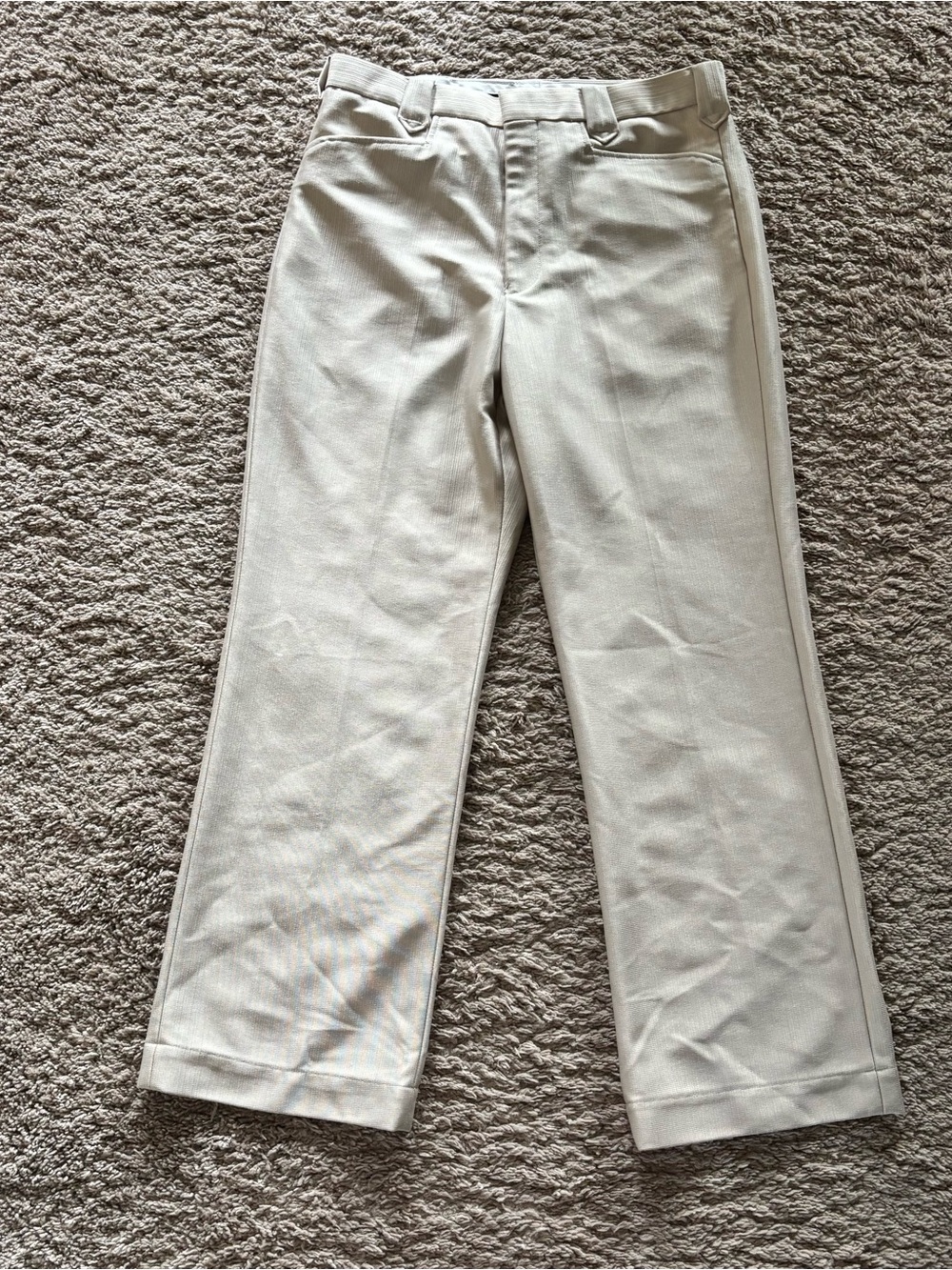 Classic Straight-Leg Dress Pants in Light Beige